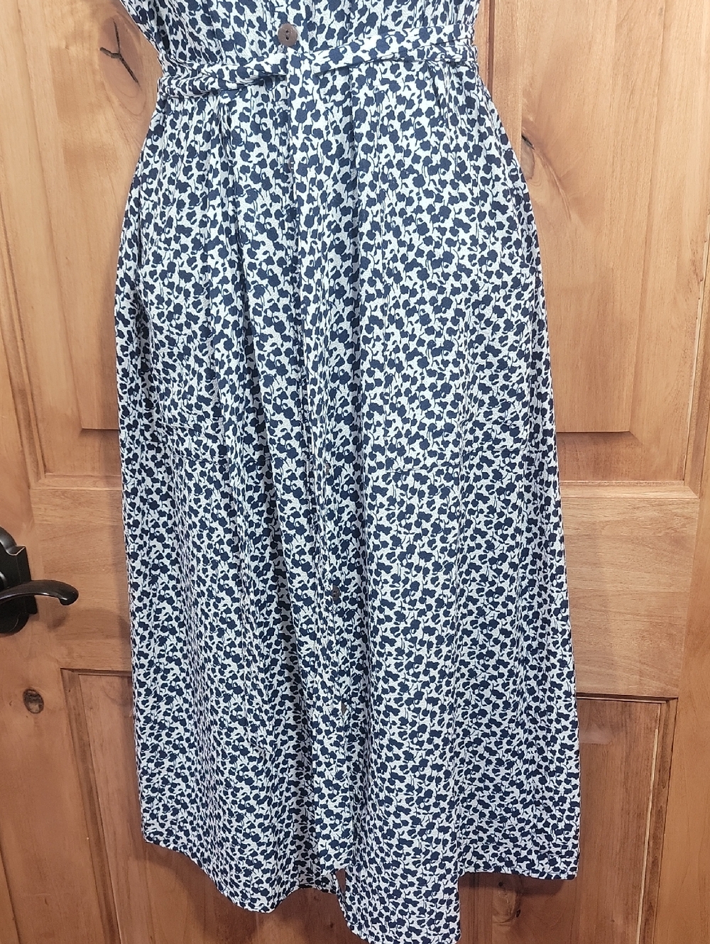 Monteau Blue Floral Button-Front Midi Dress - Picture 3 of 12
